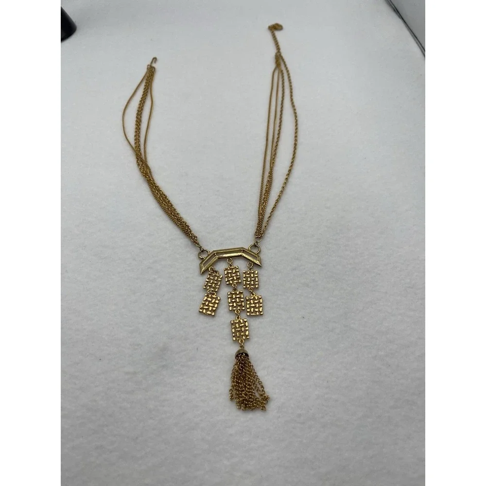 Asian Inspired 4 Strand Necklace With‎ Tassel 16